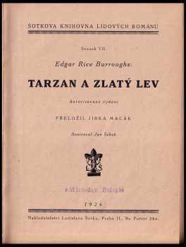 Edgar Rice Burroughs: Tarzan a zlatý lev