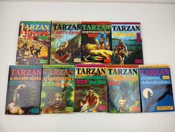 Edgar Rice Burroughs: Dobrodružství lorda Greystoka 1 - 25 Tarzan z rodu Opů + Tarzanův návrat + Tarzanovy šelmy + Tarzanův syn + Tarzan a klenoty Oparu + Tarzanovy povídky z džungle + Tarzan nezkrotný + Tarzan strašný + Tarzan a zlatý lev +  Tarzan a trpasličí lidé až Tarzan a ztracenci