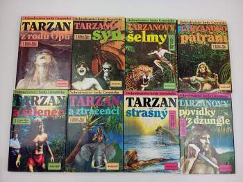 Edgar Rice Burroughs: Dobrodružství lorda Greystoka 1 - 25 Tarzan z rodu Opů + Tarzanův návrat + Tarzanovy šelmy + Tarzanův syn + Tarzan a klenoty Oparu + Tarzanovy povídky z džungle + Tarzan nezkrotný + Tarzan strašný + Tarzan a zlatý lev +  Tarzan a trpasličí lidé až Tarzan a ztracenci