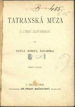 Tatranská Múza s lýrou slovanskou