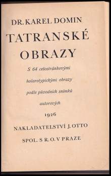 Karel Domin: Tatranské obrazy