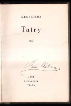 Marie Calma: Tatry