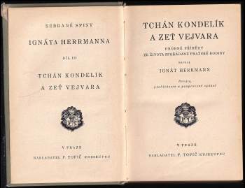 Ignát Herrmann: Tchán Kondelík a zeť Vejvara