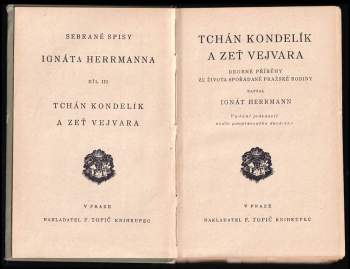 Ignát Herrmann: Tchán Kondelík a zeť Vejvara