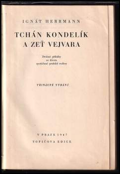 Ignát Herrmann: Tchán Kondelík a zeť Vejvara