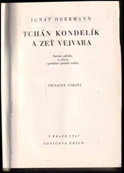Ignát Herrmann: Tchán Kondelík a zeť Vejvara