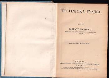 František Nachtikal: Technická fysika