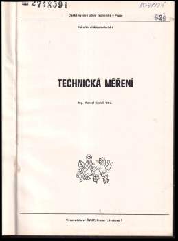 Marcel Kreidl: Technická měření