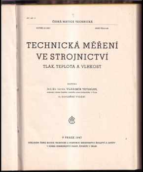 Vladimír Teyssler: Technická měření ve strojnictví