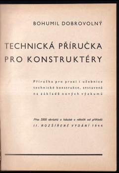 Bohumil Dobrovolný: Technická příručka pro konstruktéry