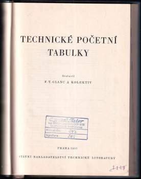 Technické početní tabulky