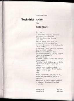 Alfred Ullmann: Technické triky ve fotografii