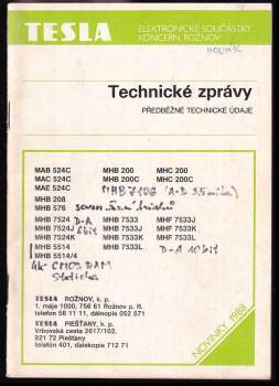Technické  zprávy