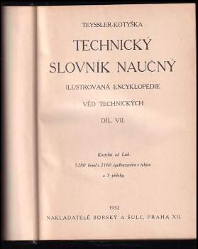Vladimír Teyssler: Technický slovník naučný Kostelní - Luh