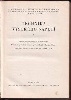 L. I Sirotinskij: Technika vysokého napětí