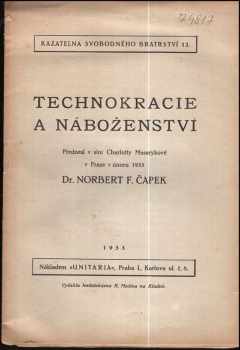 Norbert Fabián Čapek: Technokracie a náboženství