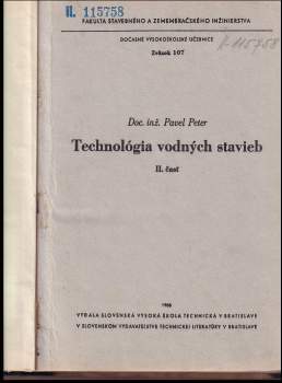 Pavel Peter: Technológia vodných stavieb