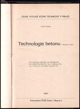 Jaroslav Procházka: Technologie betonu - laboratorní cvičení