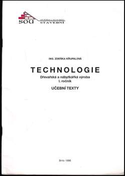 Technologie Dřevařská a nábytkářská výroba I. ročník