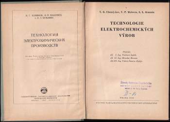 V. G Chomjakov: Technologie elektrochemických výrob