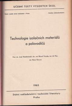 Josef Hassdenteufel: Technologie izolačních materiálů a polovodičů