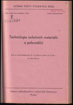 Josef Hassdenteufel: Technologie izolačních materiálů a polovodičů