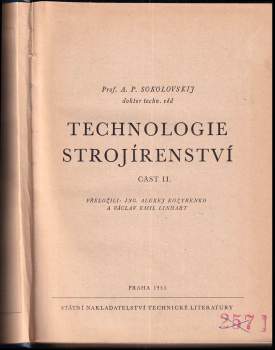 A. P Sokolovskij: Technologie strojírenství