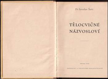 Jaroslav Sterc: Tělocvičné názvosloví
