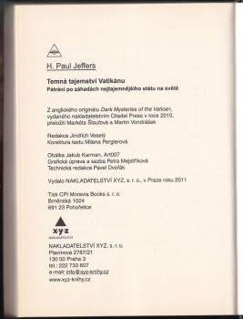 H. Paul Jeffers: Temná tajemství Vatikánu