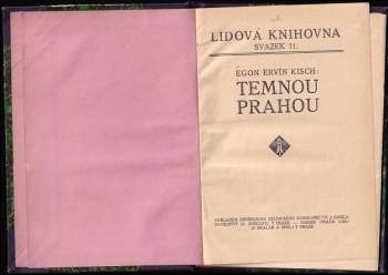 Egon Erwin Kisch: Temnou Prahou