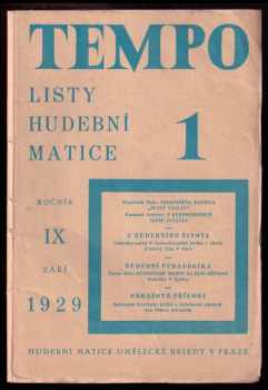 Boleslav Vomáčka: Tempo - listy hudební matice - ročník IX. - čísla 1-10 - KOMPLETNÍ ROČNÍK