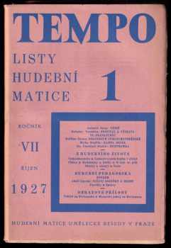 Boleslav Vomáčka: Tempo - listy hudební matice - ročník VII. - čísla 1-10 - KOMPLETNÍ ROČNÍK