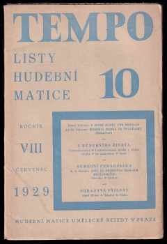 Boleslav Vomáčka: Tempo - listy hudební matice - ročník VIII. - čísla 1-10 - KOMPLETNÍ ROČNÍK