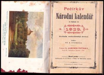 F. X Svoboda: Pečírkův Národní kalendář na obyčejný rok 1929