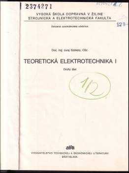 Juraj Székely: Teoretická elektrotechnika I