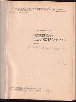 Juraj Székely: Teoretická elektrotechnika I