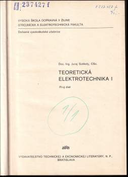Juraj Székely: Teoretická elektrotechnika