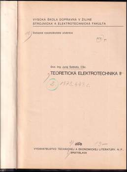 Juraj Székely: Teoretická elektrotechnika