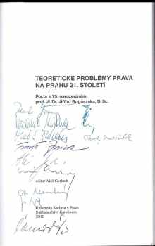 Jiří Boguszak: Teoretické problémy práva na prahu 21. století
