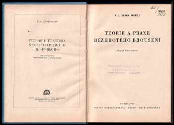 V. I Slonimskij: Teorie a praxe bezhrotého broušení