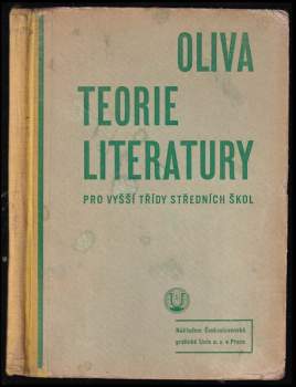 Karel Oliva: Teorie literatury pro vyšší třídy středních škol