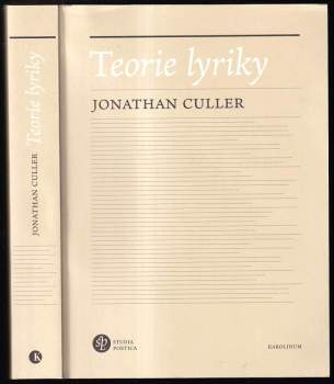 Jonathan D Culler: Teorie lyriky