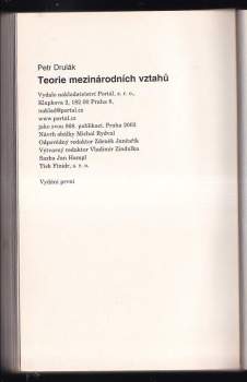 Petr Drulák: Teorie mezinárodních vztahů