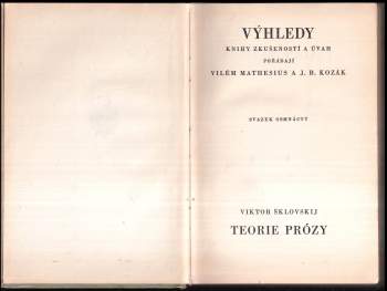 Viktor Borisovič Šklovskij: Teorie prózy