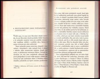 Cesare Brandi: Teorie restaurování