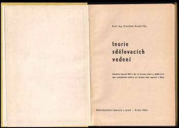 František Kroutl: Teorie sdělovacích vedení