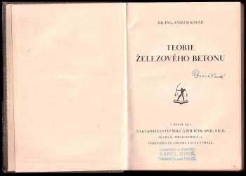 Anselm Kovář: Teorie železového betonu