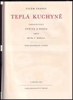 Vilém Vrabec: Teplá kuchyně