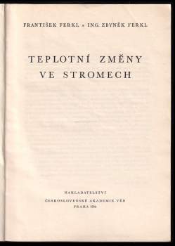 František Ferkl: Teplotní změny ve stromech