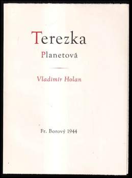 Vladimír Holan: Terezka Planetová